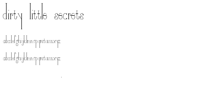 Dirty Little Secrets font